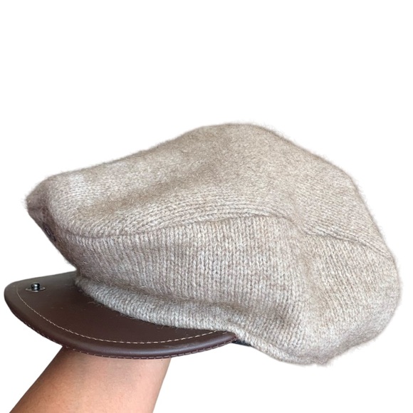 Mc Donald New Zealand Possum Fur Lambswool Cheesecutter Peak Cap Size Large - Picture 3 of 13
